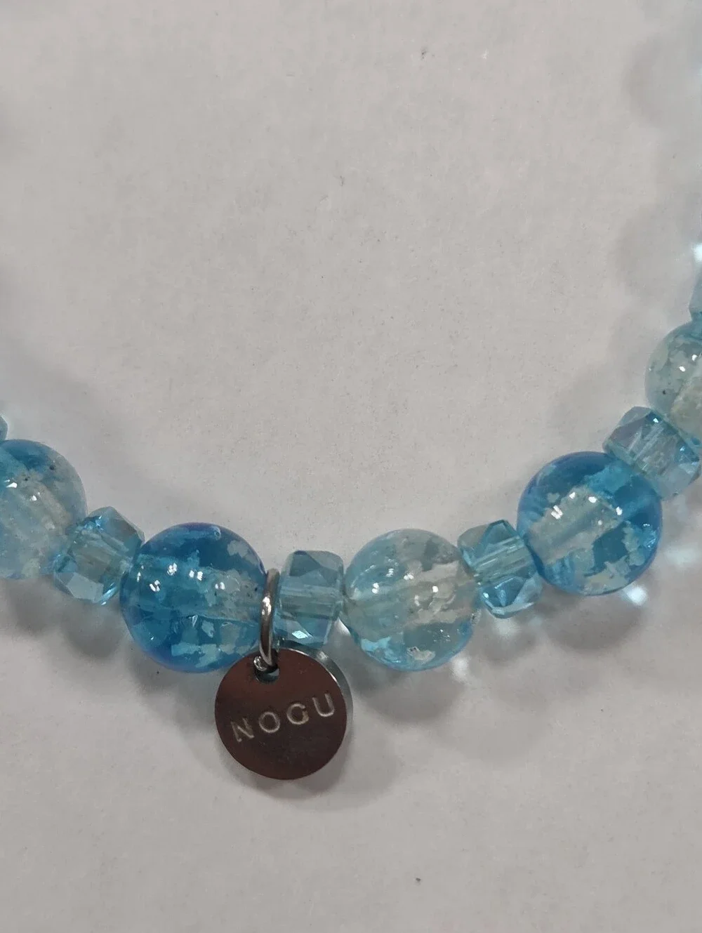 🆕️ NOGU Aquamarine Ice Firefly Glass Snow Globe Bracelet